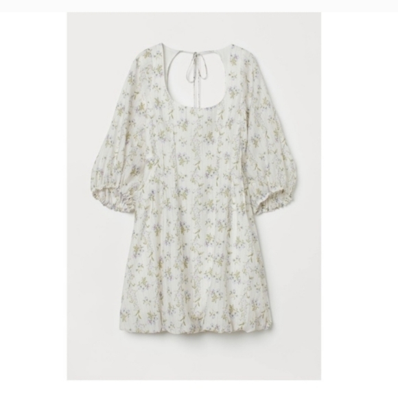 H&M x Brock Collection Lyocell Blend Floral Balloon Puff Sleeve Mini Dress XXL - Picture 7 of 15